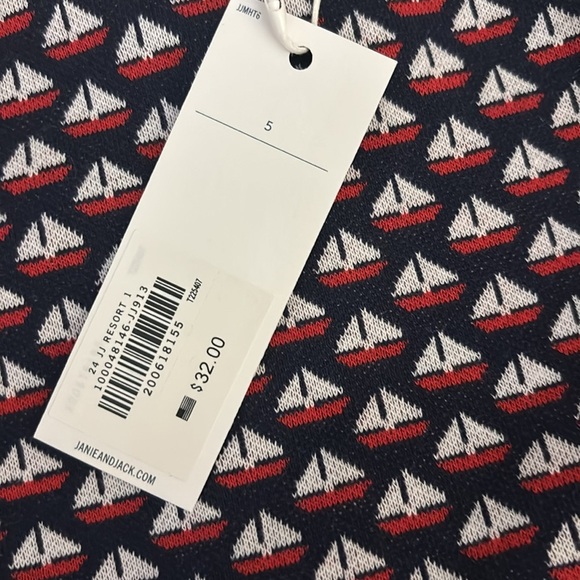 Never Worn Adorable Janie and Jack Navy Blue Sailboat Set - Picture 7 of 7